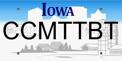 CCMTTBT Iowa License Plate