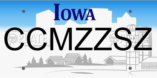 CCMZZSZ Iowa License Plate