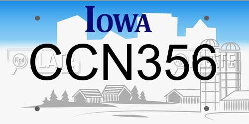 CCN356 Iowa License Plate
