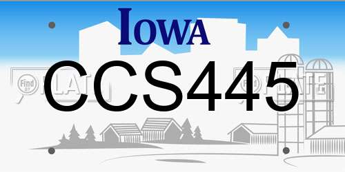 CCS445 Iowa License Plate