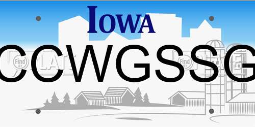 CCWGSSG Iowa License Plate
