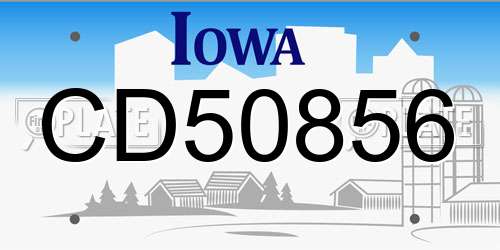 CD50856 Iowa License Plate