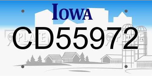CD55972 Iowa License Plate