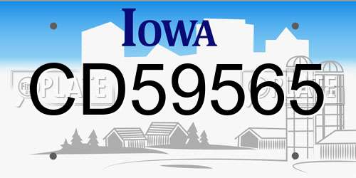 CD59565 Iowa License Plate