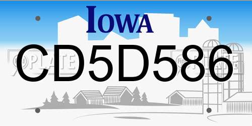 CD5D586 Iowa License Plate