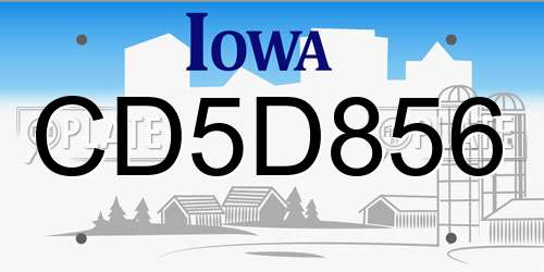 CD5D856 Iowa License Plate
