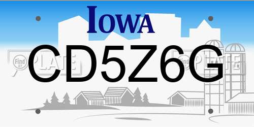 CD5Z6G Iowa License Plate