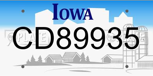 CD89935 Iowa License Plate