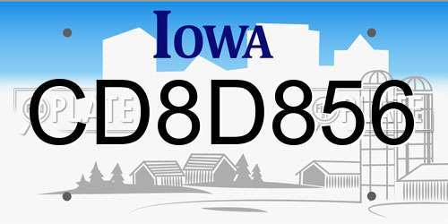 CD8D856 Iowa License Plate