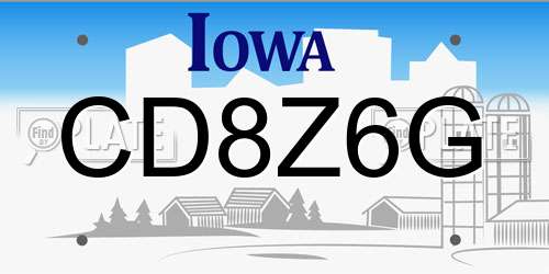 CD8Z6G Iowa License Plate