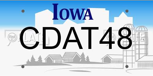 CDAT48 Iowa License Plate