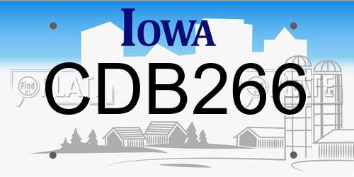 CDB266 Iowa License Plate
