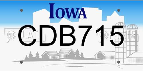 CDB715 Iowa License Plate
