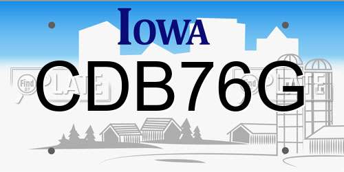 CDB76G Iowa License Plate