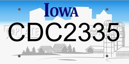CDC2335 Iowa License Plate