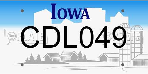 CDL049 Iowa License Plate