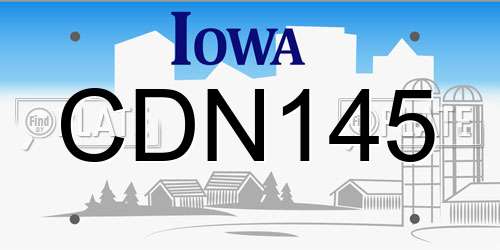 CDN145 Iowa License Plate