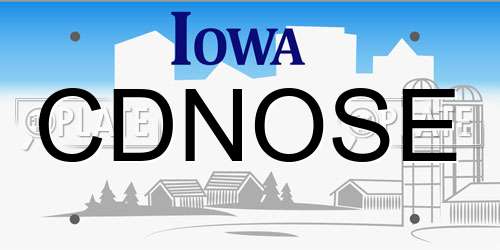 CDNOSE Iowa License Plate
