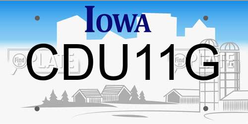 CDU11G Iowa License Plate