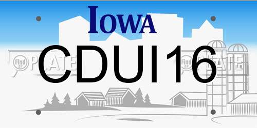 CDUI16 Iowa License Plate