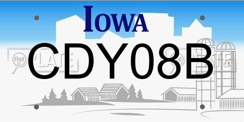 CDY08B Iowa License Plate