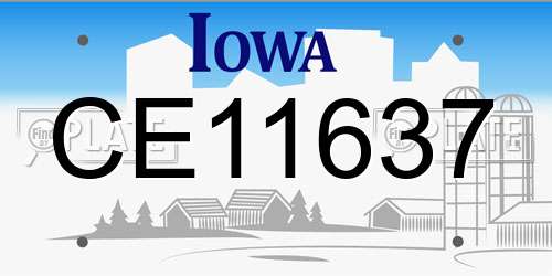 CE11637 Iowa License Plate