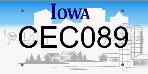 CEC089 Iowa License Plate