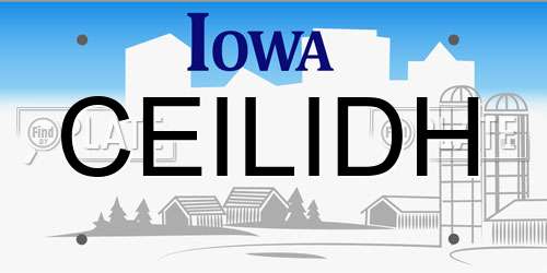 CEILIDH Iowa License Plate