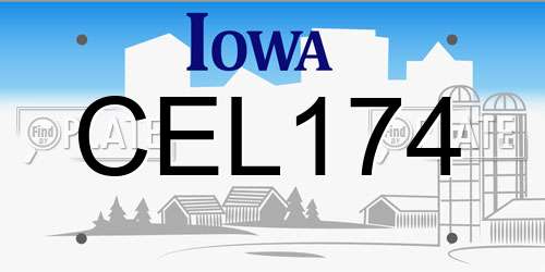 CEL174 Iowa License Plate