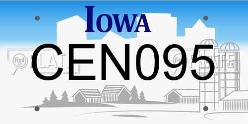 CEN095 Iowa License Plate