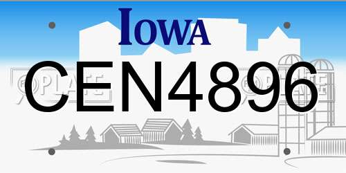 CEN4896 Iowa License Plate
