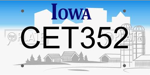 CET352 Iowa License Plate