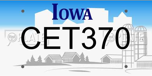 CET370 Iowa License Plate