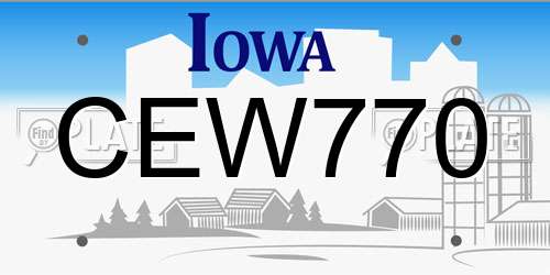 CEW770 Iowa License Plate