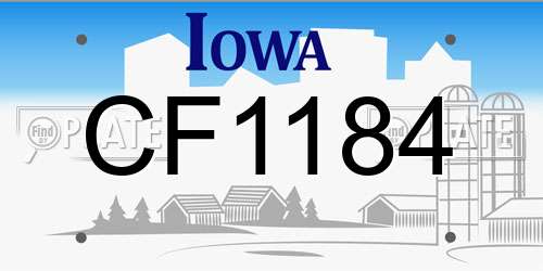 CF1184 Iowa License Plate