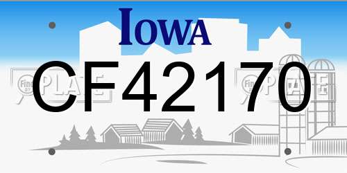 CF42170 Iowa License Plate