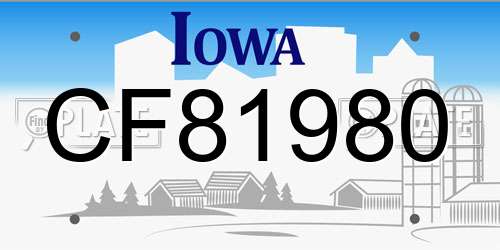CF81980 Iowa License Plate
