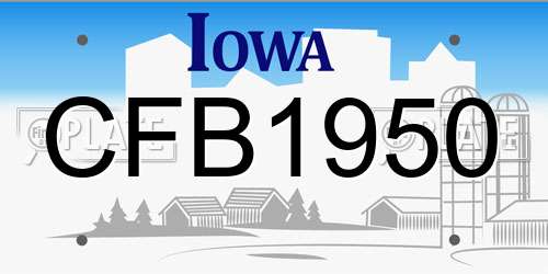 CFB1950 Iowa License Plate