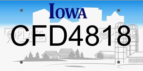 CFD4818 Iowa License Plate