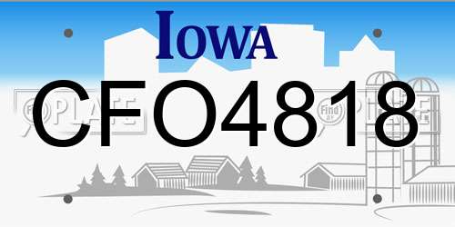 CFO4818 Iowa License Plate