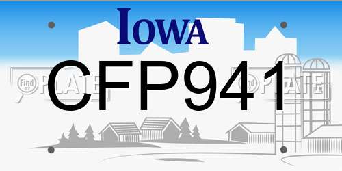 CFP941 Iowa License Plate