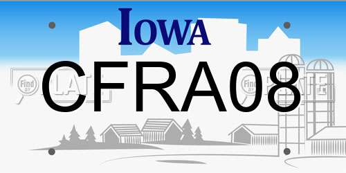 CFRA08 Iowa License Plate