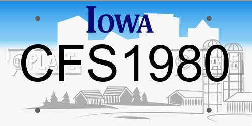 CFS1980 Iowa License Plate