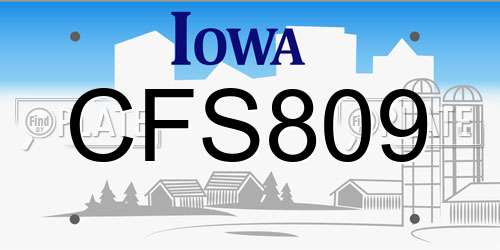 CFS809 Iowa License Plate