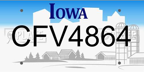CFV4864 Iowa License Plate
