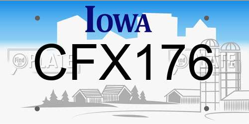 CFX176 Iowa License Plate