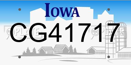 CG41717 Iowa License Plate