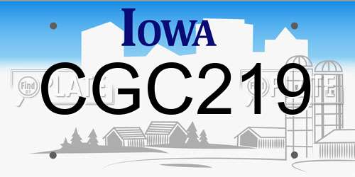 CGC219 Iowa License Plate