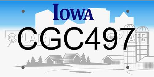 CGC497 Iowa License Plate