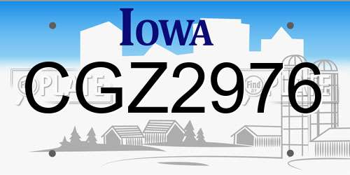 CGZ2976 Iowa License Plate